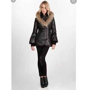 Mackage Peaches Black Puffy Jacket with Fur Hood S